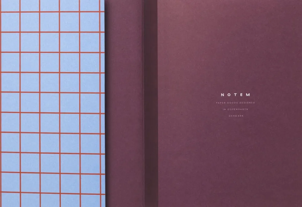 Lille notesbog med syet ryg, Lys blå>Notem