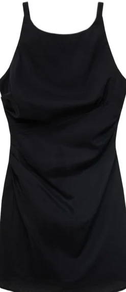 Dame MANGO Linen cotton blend draped dress