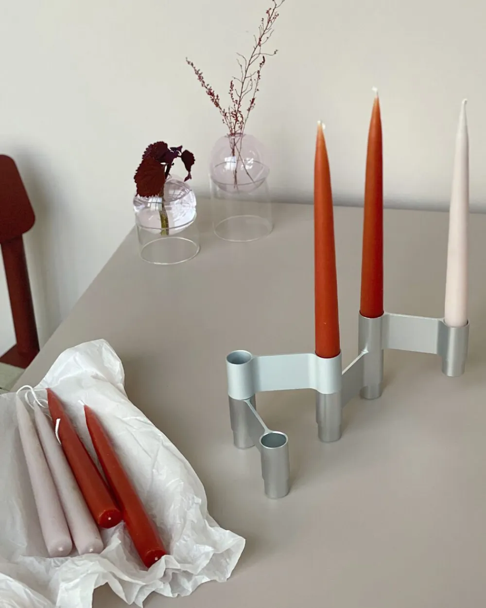 LINK, CANDLE HOLDER, POLISHED ALUMINIUM, 11060P>Studio About Hot