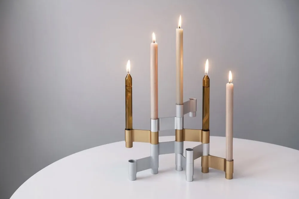 LINK, CANDLE HOLDER, POLISHED ALUMINIUM, 11060P>Studio About Hot