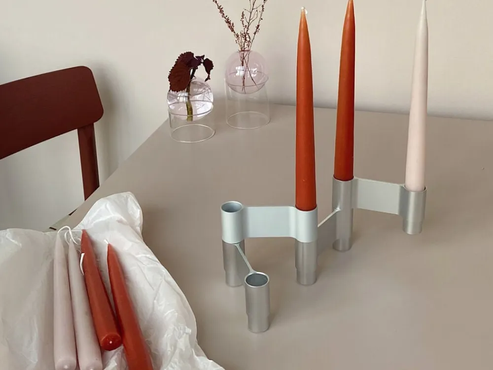 LINK, CANDLE HOLDER, POLISHED ALUMINIUM, 11060P>Studio About Hot