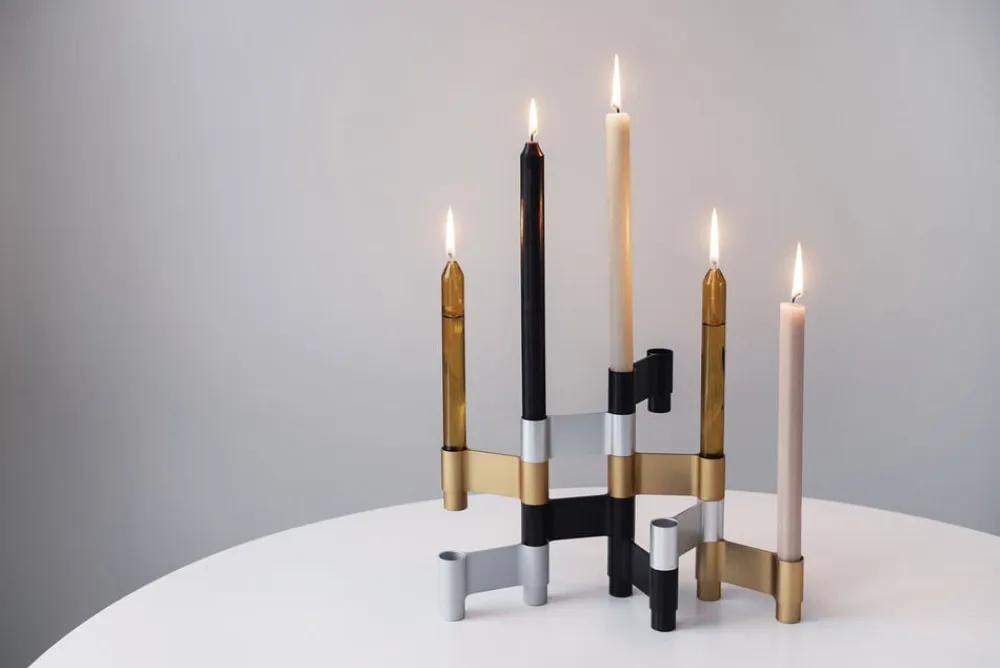 LINK, CANDLE HOLDER, POLISHED ALUMINIUM, 11060P>Studio About Hot