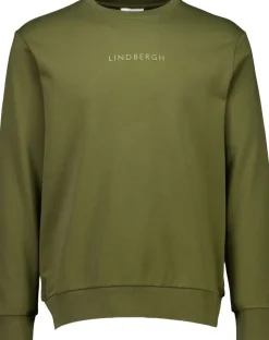 Lindbergh Logo chest print o-neck sweat Dk olive Best