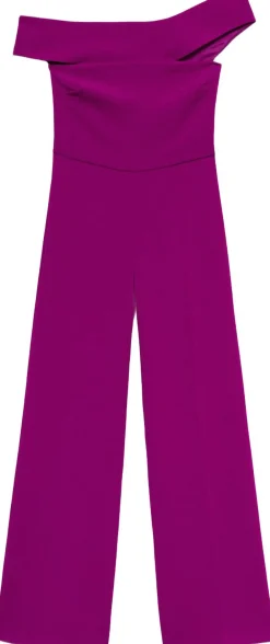MANGO Long jumpsuit with asymmetrical nec Medium purple Online