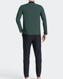 Impetus Long Pyjama set in Cotton Green New