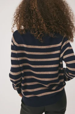 Magasin du Nord Collection Mabel 2 - 100% Cashmere Sand / navy stripe Discount