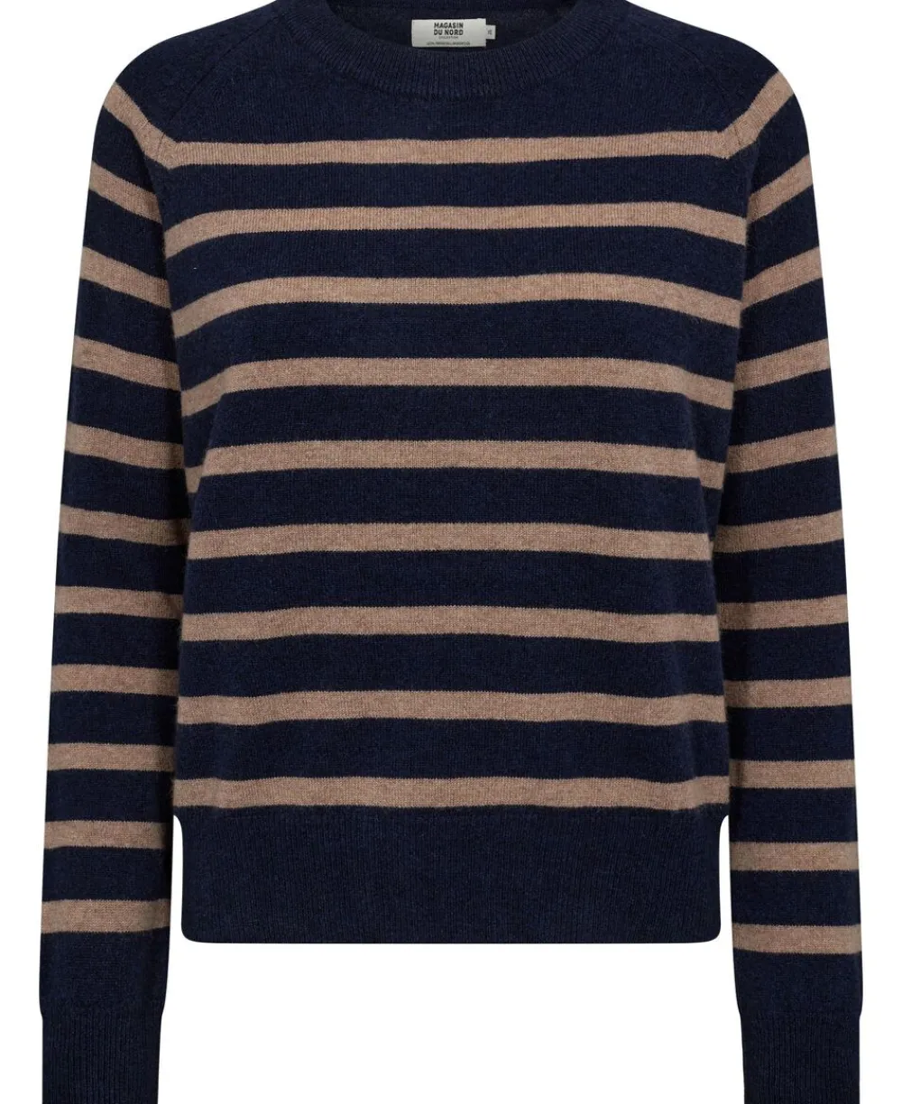 Magasin du Nord Collection Mabel 2 - 100% Cashmere Sand / navy stripe Discount