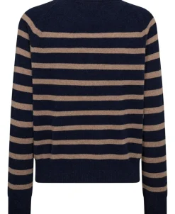 Magasin du Nord Collection Mabel 2 - 100% Cashmere Sand / navy stripe Discount