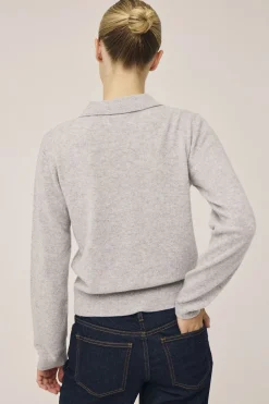 Dame Magasin du Nord Collection Mabel 15 Langærmede polo strikcardigan - 100% Cashmere