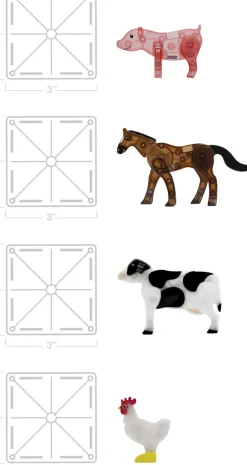 Magna-Tiles farm Animals, 25 pcs New