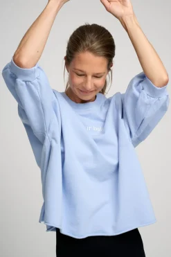 moshi moshi mind mantra sweat Light blue Discount