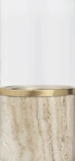 Uyuni Marble lantern, Beige, 8x17,1 cm Discount