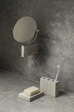 Blomus Marble Vanity Mirror, wall mounted -LAMURA- Mourning Dove Clearance