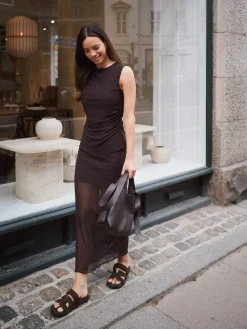 Neo Noir Marlise Mesh Skirt Dark brown New