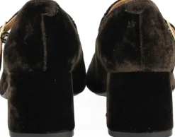 ANGULUS Mary Jane i blød velour med skulptu 3466 brown