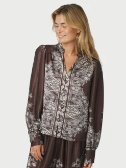 Massima Paisley Border Blouse>Neo Noir Discount