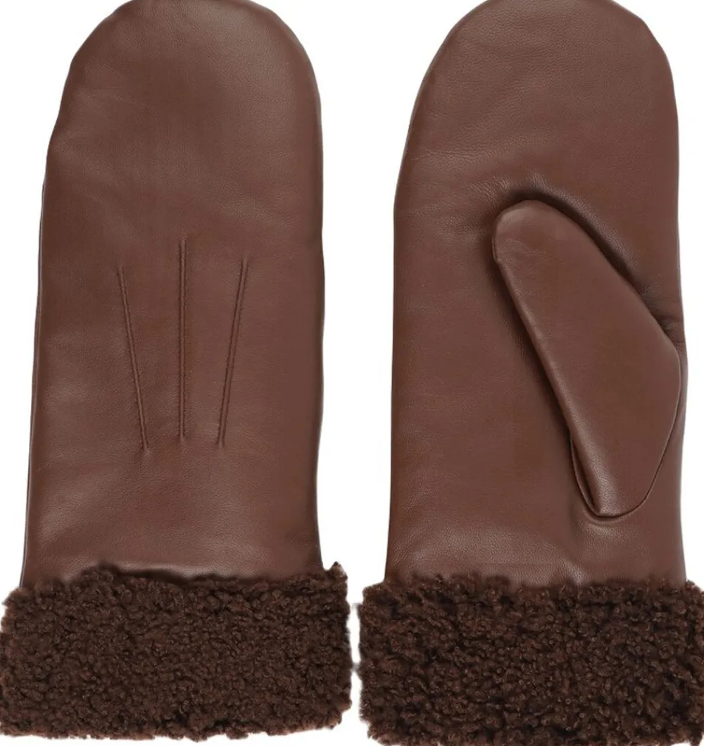 MATERA - FEMININE LEATHER MITTENS W/ CURLY SHEARLING>Lovelies Hot