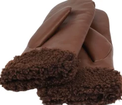MATERA - FEMININE LEATHER MITTENS W/ CURLY SHEARLING>Lovelies Hot