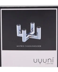 MATRIX Candle Holder - 4'arm Mini Taper - Chrome - 7,5 x 4,5>Uyuni