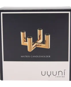 Uyuni MATRIX Candle Holder - 4'arm Mini Taper - Brass - 7,5 x 4,5 New