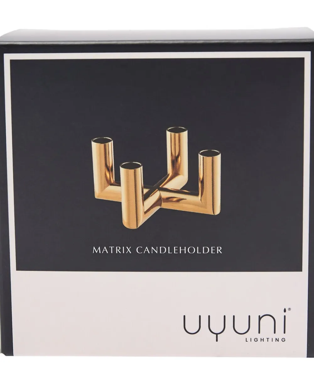 Uyuni MATRIX Candle Holder - 4'arm Mini Taper - Brass - 7,5 x 4,5 New