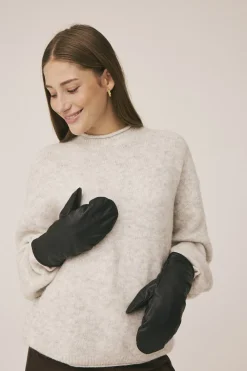 Magasin du Nord Collection Maya 2 LWG Leather Mittens Black Sale