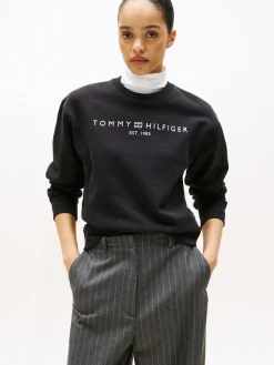Tommy Hilfiger MDRN REG CORP LOGO C-NK SWTSHRT Black Sale