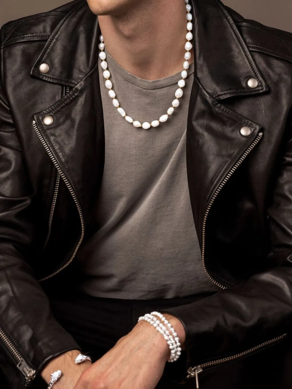 Nialaya Men's Baroque Necklace