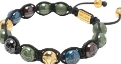 Men's Beaded Bracelet with colored Ceramic & Gold Balls>Nialaya Sale