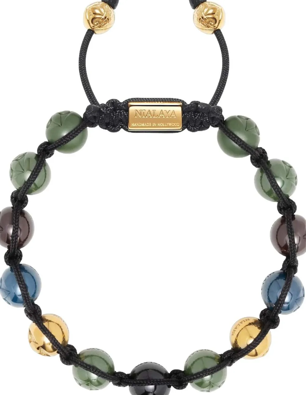 Men's Beaded Bracelet with colored Ceramic & Gold Balls>Nialaya Sale