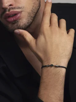 Nialaya Men's Braided Lux Leather Bracelet