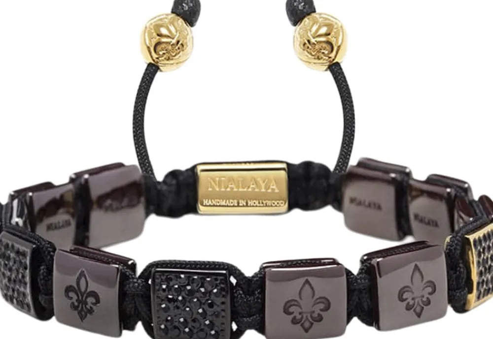 Men's Ceramic Flatbead Bracelet in Red and Black>Nialaya Sale