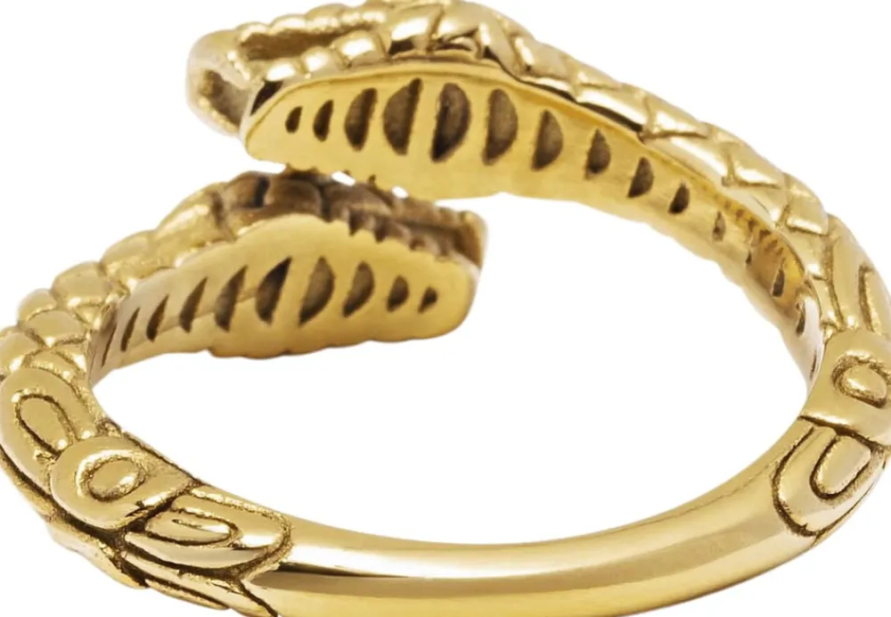 Nialaya Men's Plated Vintage Snake Ring