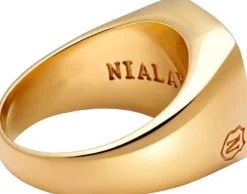 Nialaya Men's Signet Ring with Onyx Gold