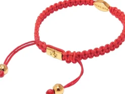 Nialaya Men's String Bracelet with Gold Evil Eye