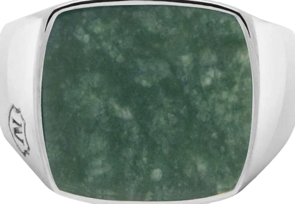 Nialaya Men's Signet Ring with African Turquoise Silver Discount