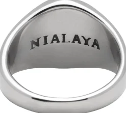 Nialaya Men's Stainless Steel Crest Ring