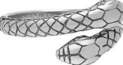 Nialaya Men's Stainless Steel Vintage Snake Ring Silver Hot