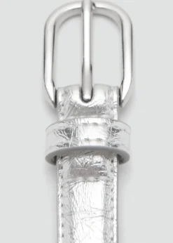 MANGO Metal buckle belt Silver Online