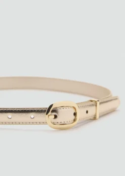 Dame MANGO Metallic belt with oval buckle