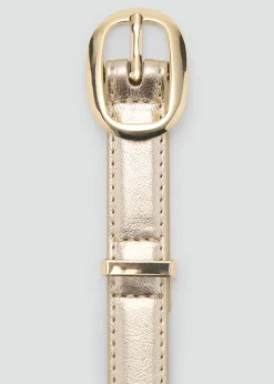 Dame MANGO Metallic belt with oval buckle