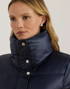 Lauren Ralph Lauren Metallic Funnelneck Down Maxicoat Dk navy Hot
