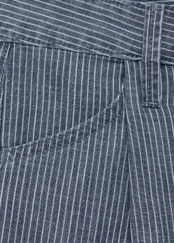 Dame MANGO Mid-rise striped denim shorts