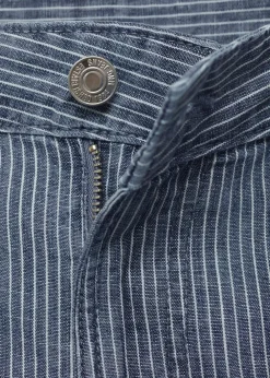 Dame MANGO Mid-rise striped denim shorts