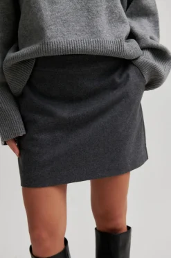 Second Female Milea Mini Skirt Dark grey melange Sale