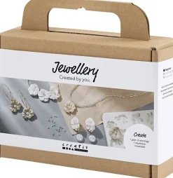 Mini DIY Kit Smykker, Øreringe, armbånd og halskæde med blom><noscript><img width=