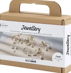 Mini DIY Kit Smykker, Øreringe med wire, forgyldt><noscript><img width=