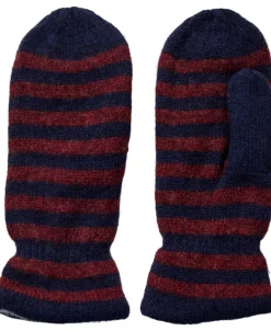 Magasin du Nord Collection Minne 1S Knitted Mittens Navy / bordeaux stripe Online
