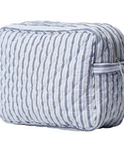 Dame Magasin du Nord Collection Moira 2 Make up bag Blue Stripe big