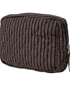 Magasin du Nord Collection Moira toilettaske Black Coffee M&oslash;rkebrun strib Clearance
